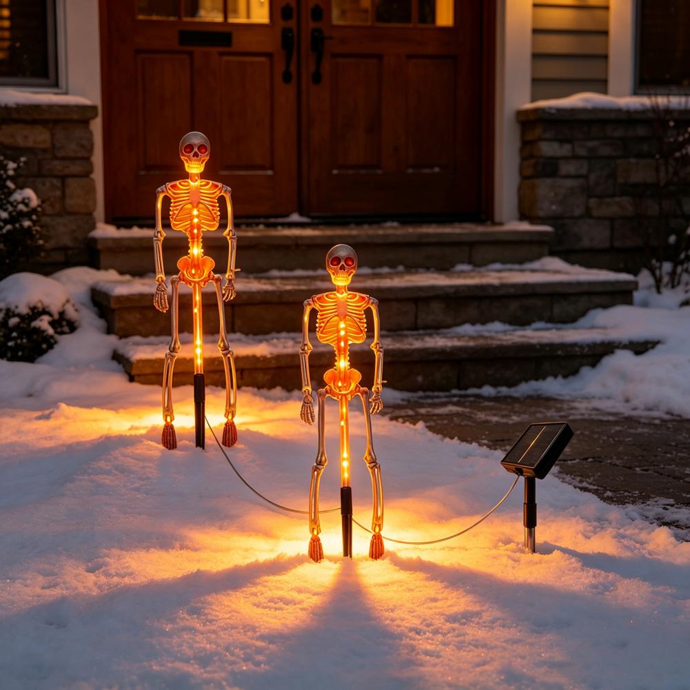Outdoor Lighting Accent - Draadloze zonne-tuinaccenten 3D-skelet zonne-tuinlamp Spookachtige buitenpadverlichting