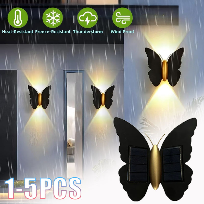 Outdoor Lighting Accent - 1-5 STKS Solar Butterfly Wandlamp IP65