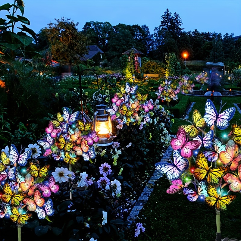 Outdoor Lighting In Ground - Solar LED-vlindertuinverlichting Waterdichte kleurrijke buitengazonpadlamp voor