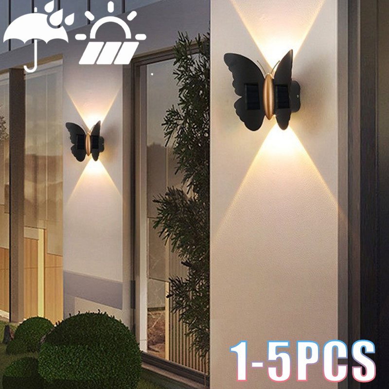 Outdoor Lighting Accent - 1-5PCS Solar Butterfly Wandlamp Buiten Waterdichte