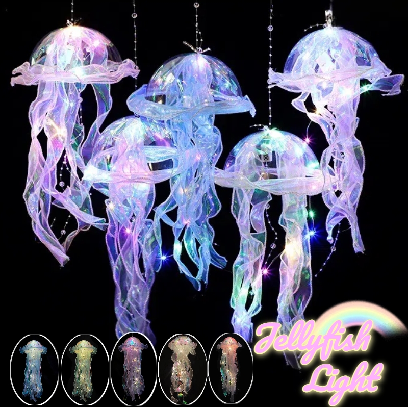 Outdoor Lighting Jellyfish - Gradiënt Kwallen LED-nachtlampje Handgemaakte hanglamp Kleurrijke