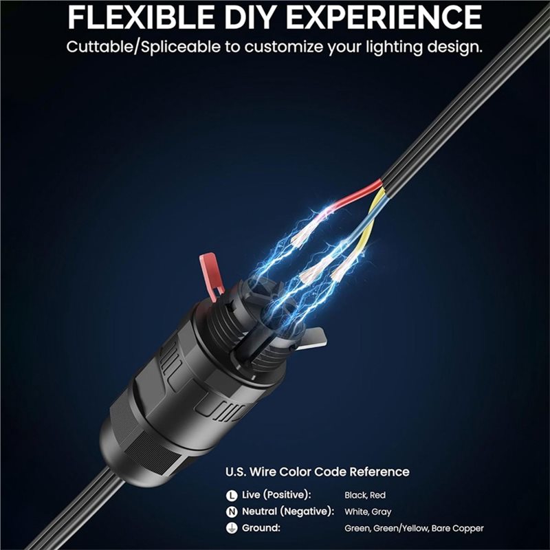 Outdoor Lighting Govee - DT17 Waterdichte Verbindingsconnector Mannelijke Uitgang voor