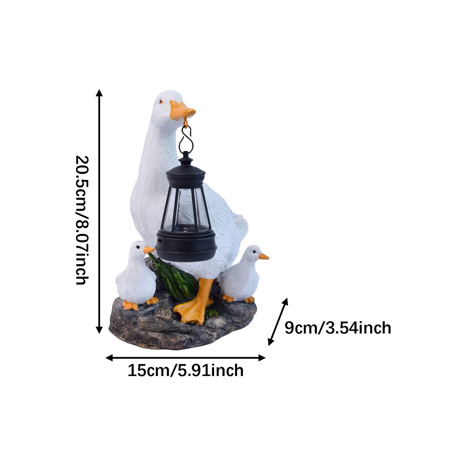 Outdoor Lighting Accent - Witte eend ornament met zonne-energie verlichting,