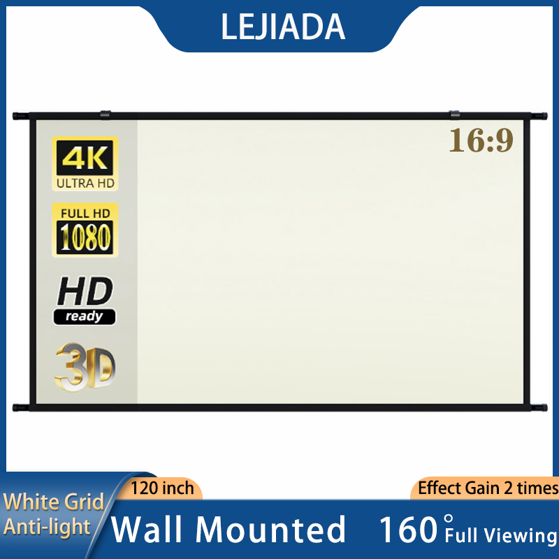 Outdoor Lighting Grid Screen - LEJIADA Projectorscherm Wandmontage 120 inch Wit