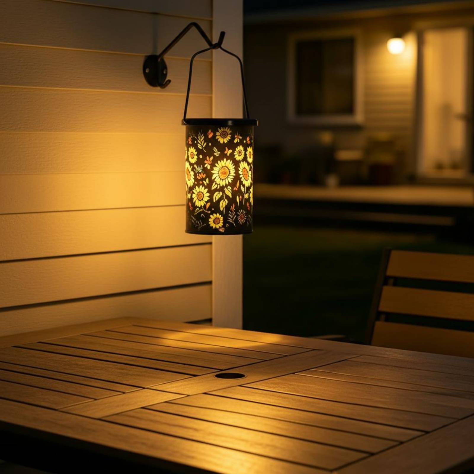Outdoor Lighting Vintage - Bloemenlantaarn Vintage design hangende zonnelantaarn Geëtst