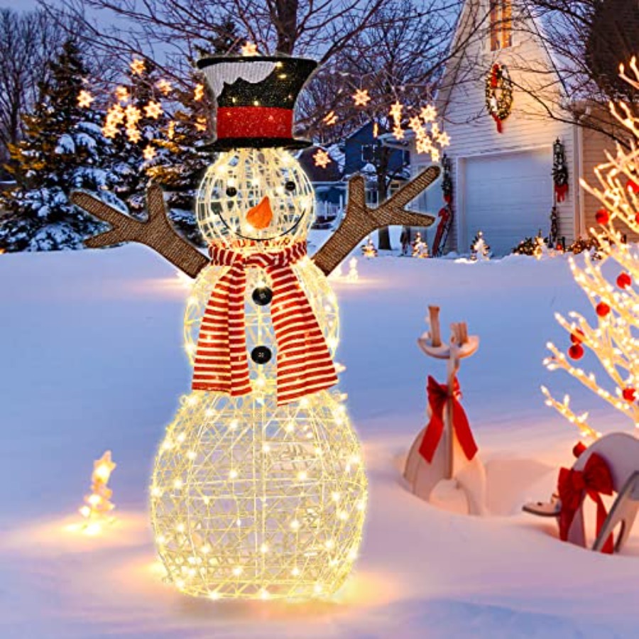 Outdoor Lighting In Ground - Kerstverlichting voor buiten, verlichte sneeuwpop tuindecoraties,