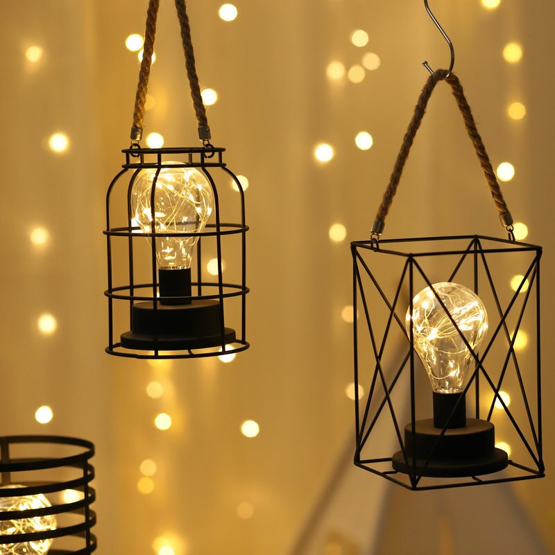 Outdoor Lighting Accent - Op batterijen werkende draadloze kooilantaarn, decoratieve