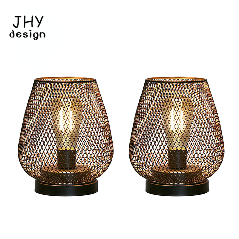 Outdoor Lighting Accent - Metalen kooi tafellamp LED-lantaarn Batterijaangedreven Draadloze
